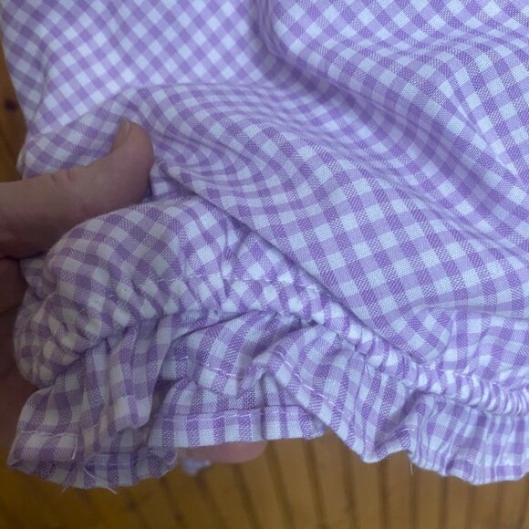 NWT$34.99 June & Hudson Long-Sleeve Wrap Blouse Size M Purple Gingham Stretch Wa - Picture 7 of 12